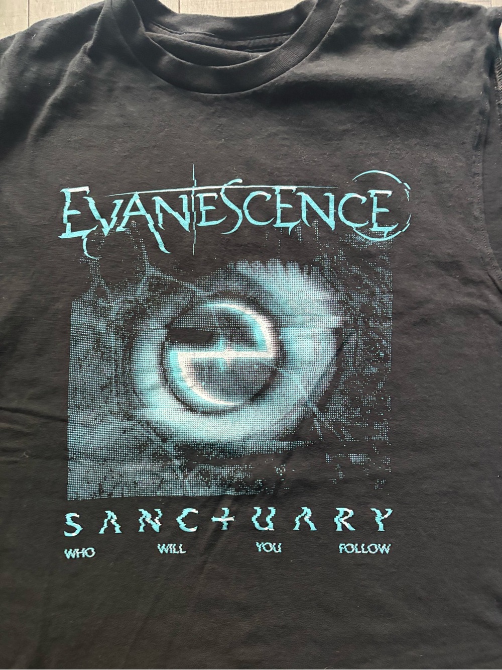 🦋Band Merch🦋NWOTEvanescence Black Sleeveless Shirt-Sanctuary Graphic